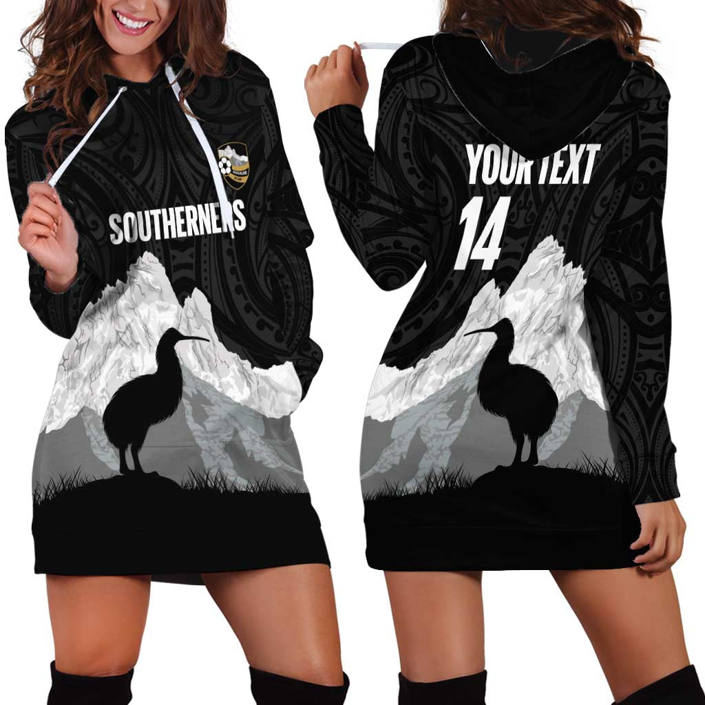 New Zealand South Island Football Custom Hoodie Dress Aoraki Mount Cook With Kiwi Maori Pattern