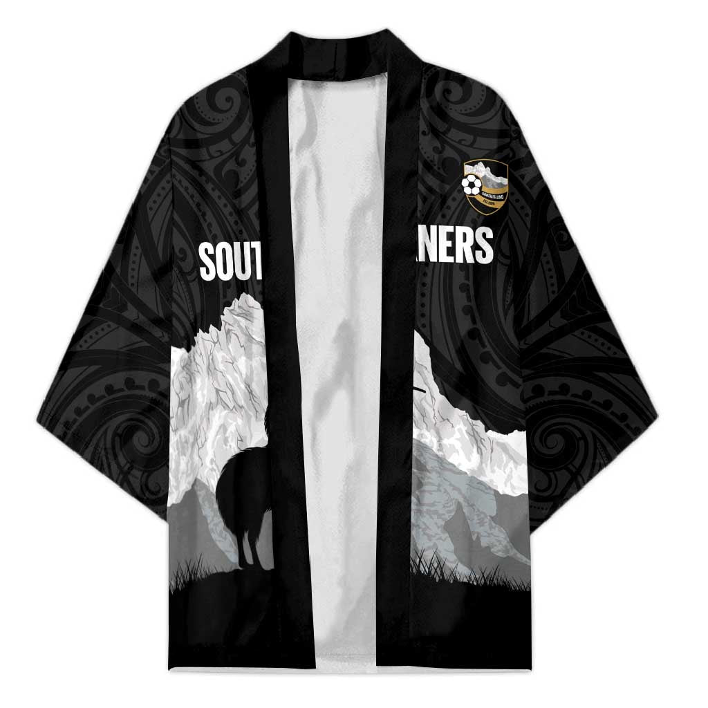 New Zealand South Island Football Custom Kimono Aoraki Mount Cook With Kiwi Maori Pattern
