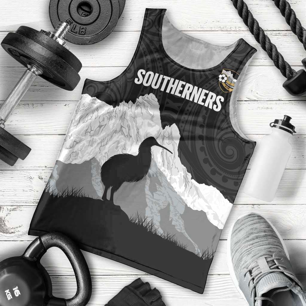 New Zealand South Island Football Custom Men Tank Top Aoraki Mount Cook With Kiwi Maori Pattern