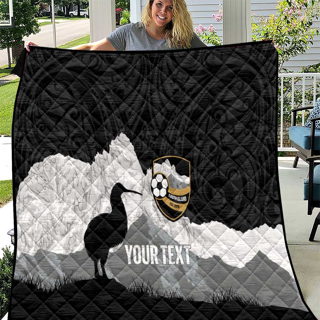 New Zealand South Island Football Custom Quilt Aoraki Mount Cook With Kiwi Maori Pattern