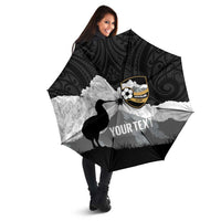 New Zealand South Island Football Custom Umbrella Aoraki Mount Cook With Kiwi Maori Pattern