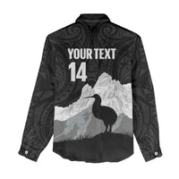 New Zealand South Island Football Custom Women Casual Shirt Aoraki Mount Cook With Kiwi Maori Pattern