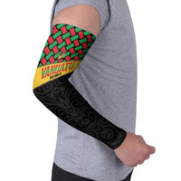 Vanuatu Football Custom Arm Sleeves Go Chiefs Basket-weave Pattern LT14 - Polynesian Pride