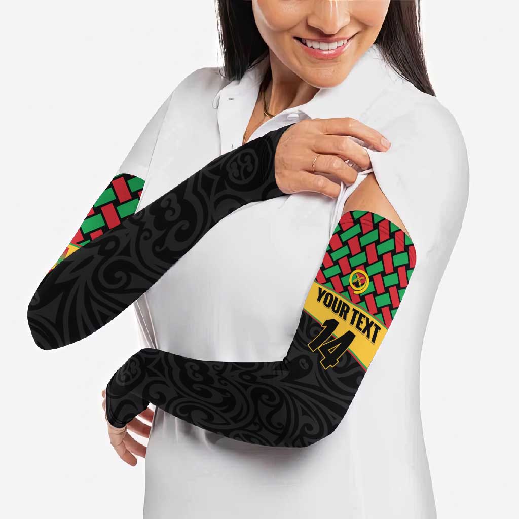 Vanuatu Football Custom Arm Sleeves Go Chiefs Basket-weave Pattern LT14 - Polynesian Pride