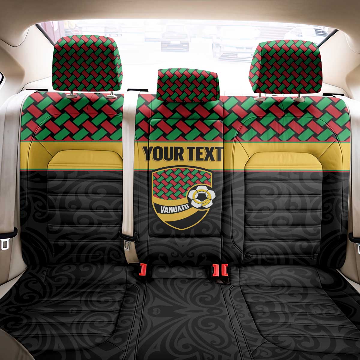 Vanuatu Football Custom Back Car Seat Cover Go Chiefs Basket-weave Pattern LT14 - Polynesian Pride