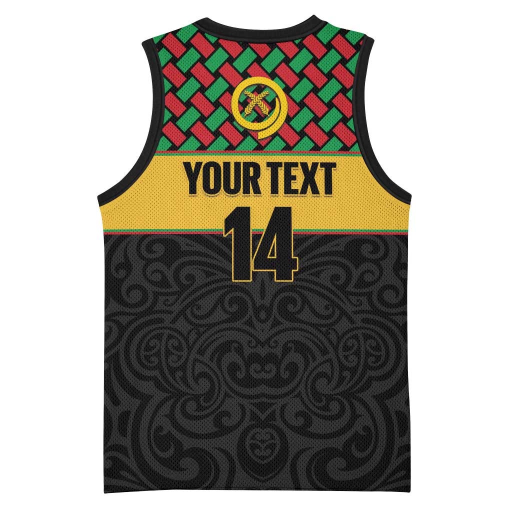 Vanuatu Football Custom Basketball Jersey Go Chiefs Basket-weave Pattern LT14 - Polynesian Pride