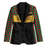 Vanuatu Football Custom Blazer Go Chiefs Basket-weave Pattern LT14 Unisex Black - Polynesian Pride
