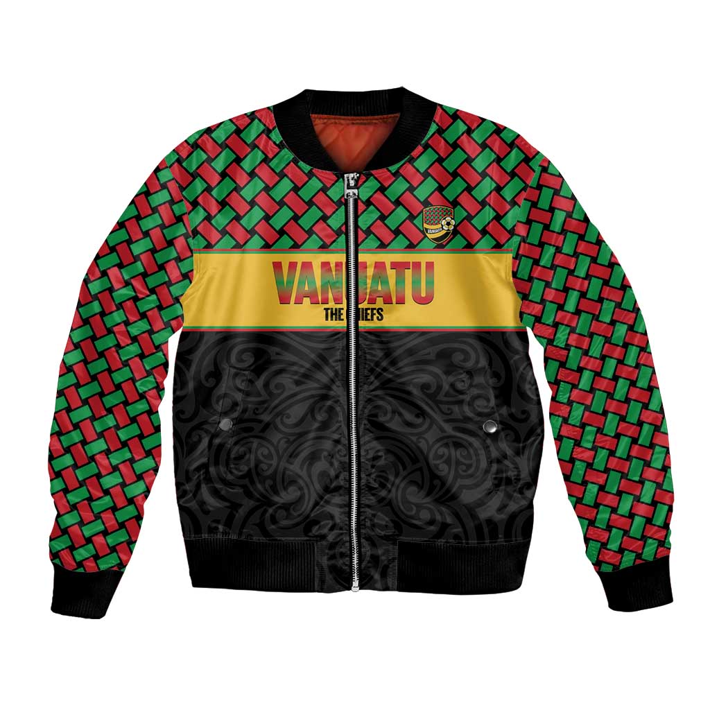 Vanuatu Football Custom Bomber Jacket Go Chiefs Basket-weave Pattern