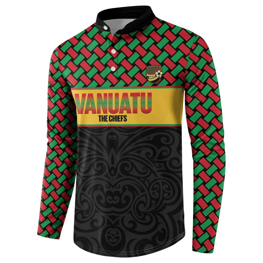Vanuatu Football Custom Button Sweatshirt Go Chiefs Basket-weave Pattern