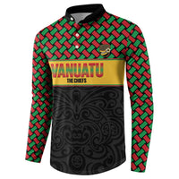 Vanuatu Football Custom Button Sweatshirt Go Chiefs Basket-weave Pattern