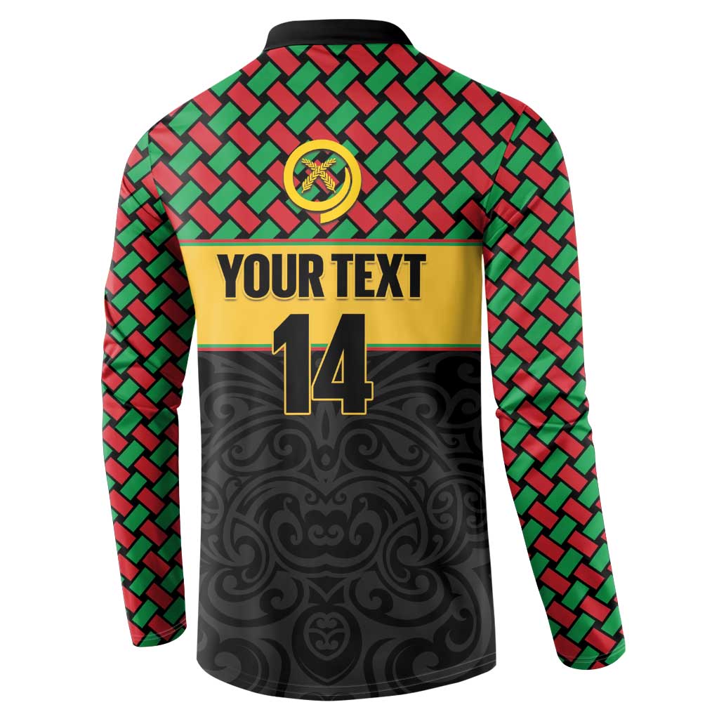 Vanuatu Football Custom Button Sweatshirt Go Chiefs Basket-weave Pattern