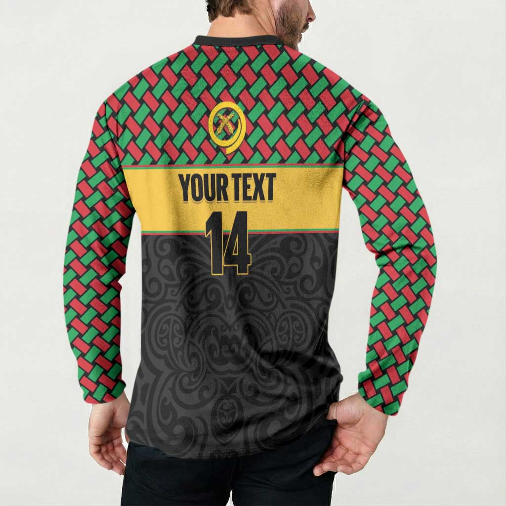 Vanuatu Football Custom Button Sweatshirt Go Chiefs Basket-weave Pattern