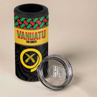 Vanuatu Football Custom 4 in 1 Can Cooler Tumbler Go Chiefs Basket-weave Pattern LT14 - Polynesian Pride