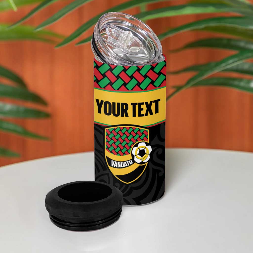 Vanuatu Football Custom 4 in 1 Can Cooler Tumbler Go Chiefs Basket-weave Pattern LT14 - Polynesian Pride