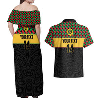 Vanuatu Football Custom Couples Matching Off Shoulder Maxi Dress and Hawaiian Shirt Go Chiefs Basket-weave Pattern LT14 - Polynesian Pride