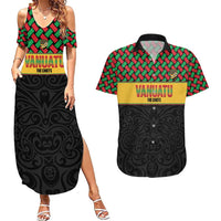 Vanuatu Football Custom Couples Matching Summer Maxi Dress and Hawaiian Shirt Go Chiefs Basket-weave Pattern