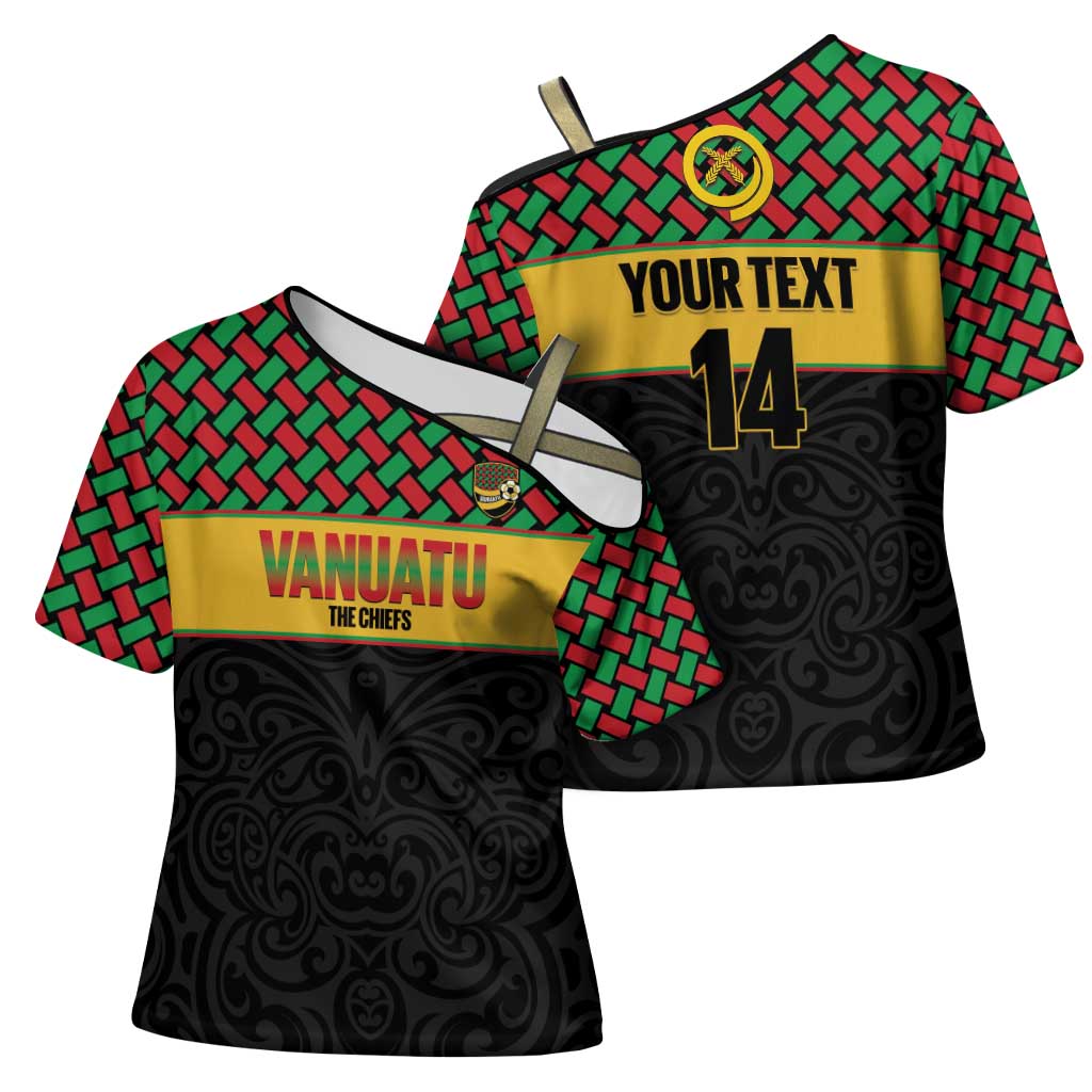 Vanuatu Football Custom Cross Shoulder Shirt Go Chiefs Basket-weave Pattern LT14 - Polynesian Pride