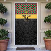 Vanuatu Football Custom Door Cover Go Chiefs Basket-weave Pattern LT14 Black - Polynesian Pride