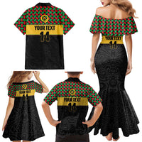 Vanuatu Football Custom Family Matching Mermaid Dress and Hawaiian Shirt Go Chiefs Basket-weave Pattern