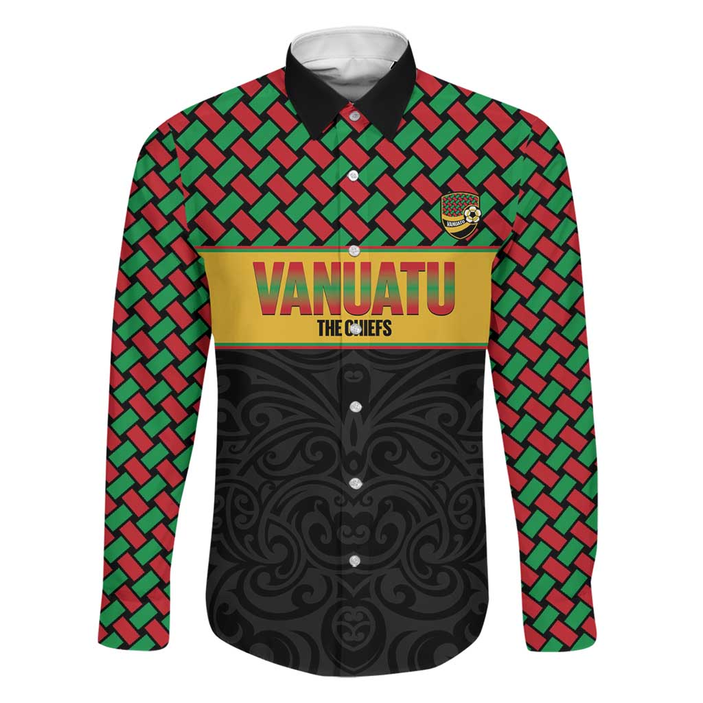 Vanuatu Football Custom Family Matching Mermaid Dress and Hawaiian Shirt Go Chiefs Basket-weave Pattern