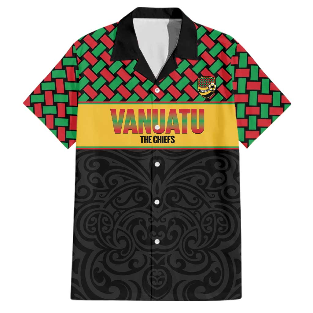 Vanuatu Football Custom Family Matching Summer Maxi Dress and Hawaiian Shirt Go Chiefs Basket-weave Pattern