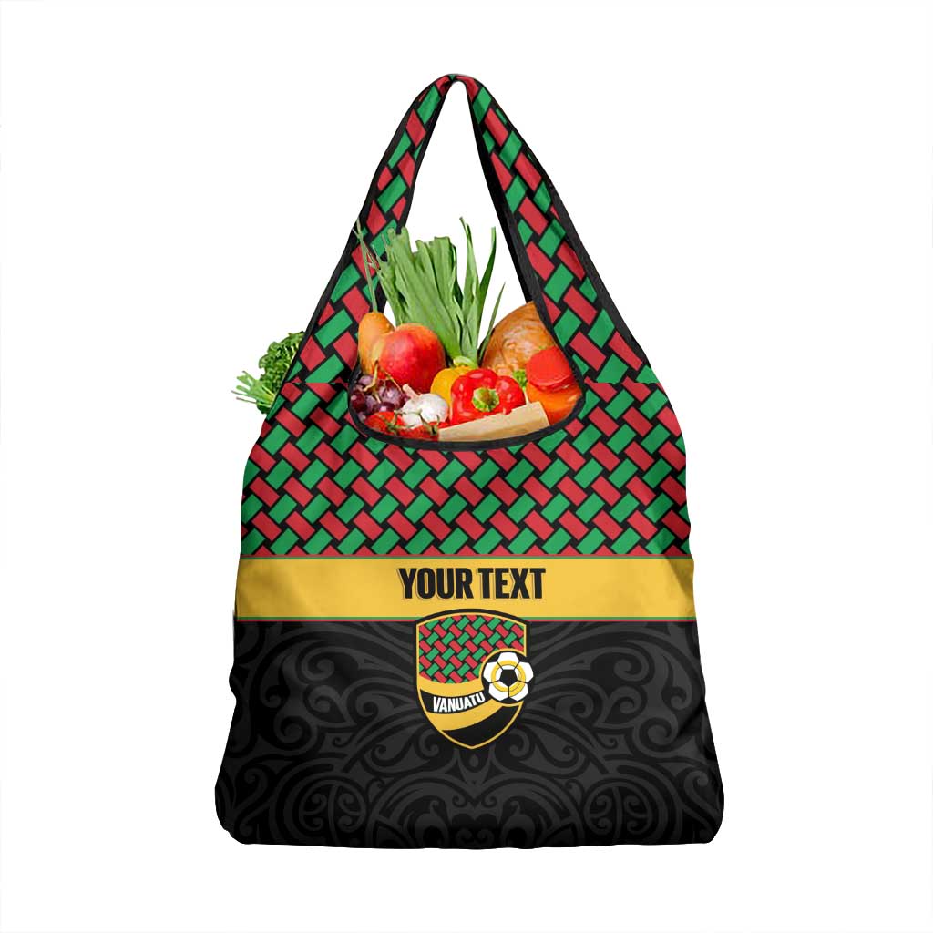 Vanuatu Football Custom Grocery Bag Go Chiefs Basket-weave Pattern LT14 1-pack One Size Black - Polynesian Pride