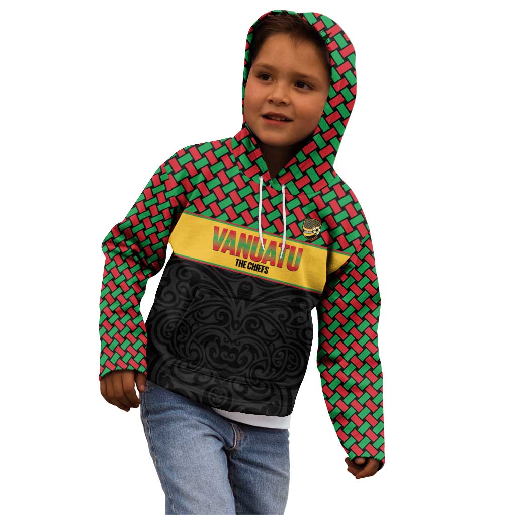 Vanuatu Football Custom Kid Hoodie Go Chiefs Basket-weave Pattern LT14 - Polynesian Pride