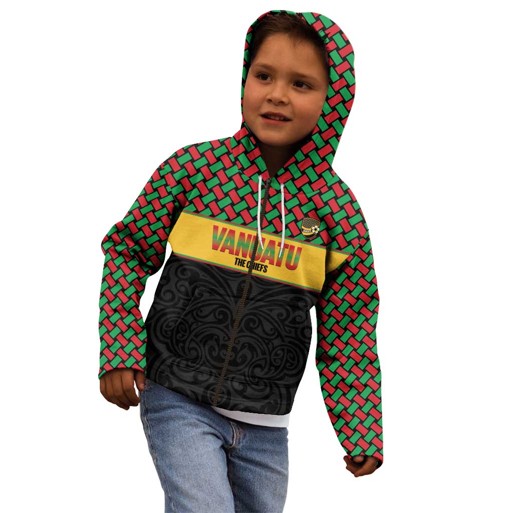 Vanuatu Football Custom Kid Hoodie Go Chiefs Basket-weave Pattern LT14 - Polynesian Pride