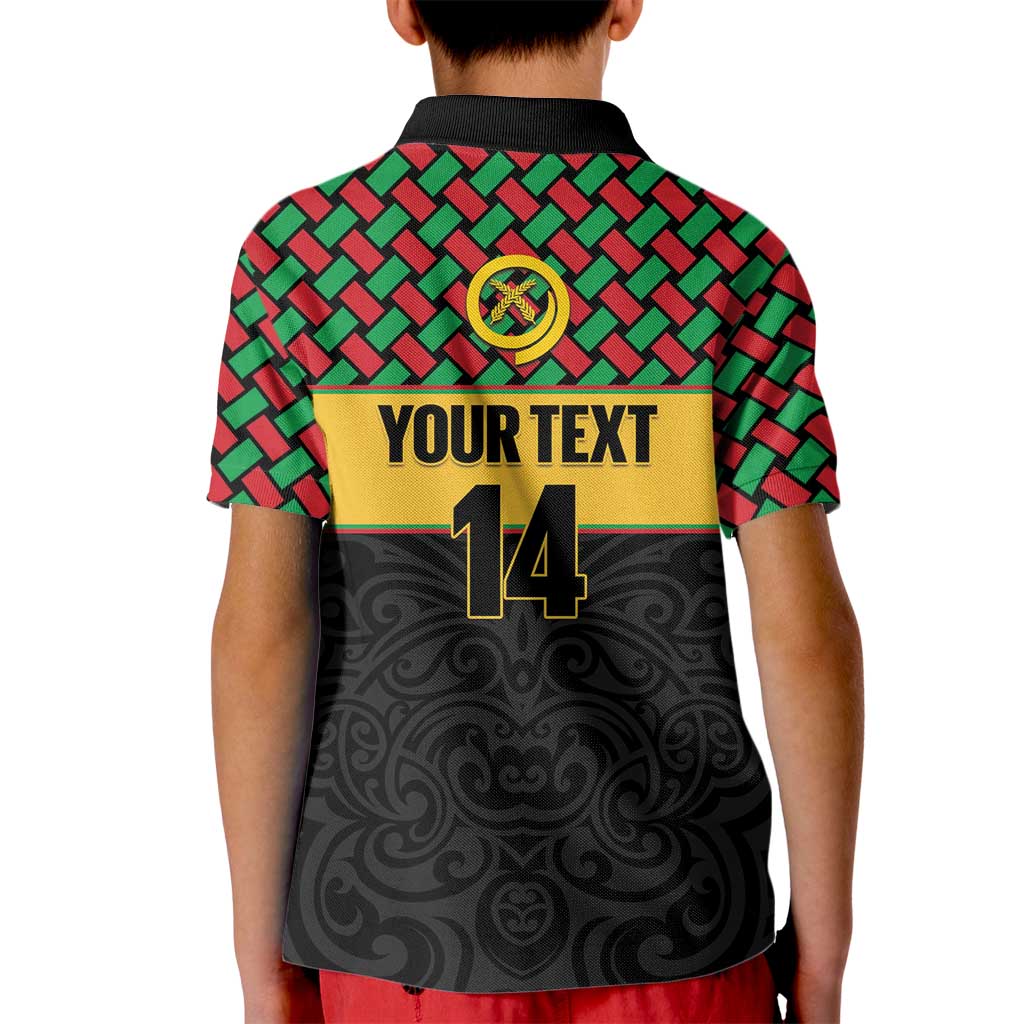 Vanuatu Football Custom Kid Polo Shirt Go Chiefs Basket-weave Pattern LT14 - Polynesian Pride