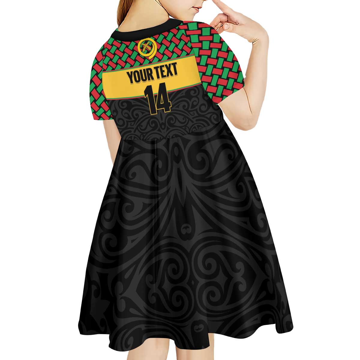 Vanuatu Football Custom Kid Short Sleeve Dress Go Chiefs Basket-weave Pattern LT14 - Polynesian Pride