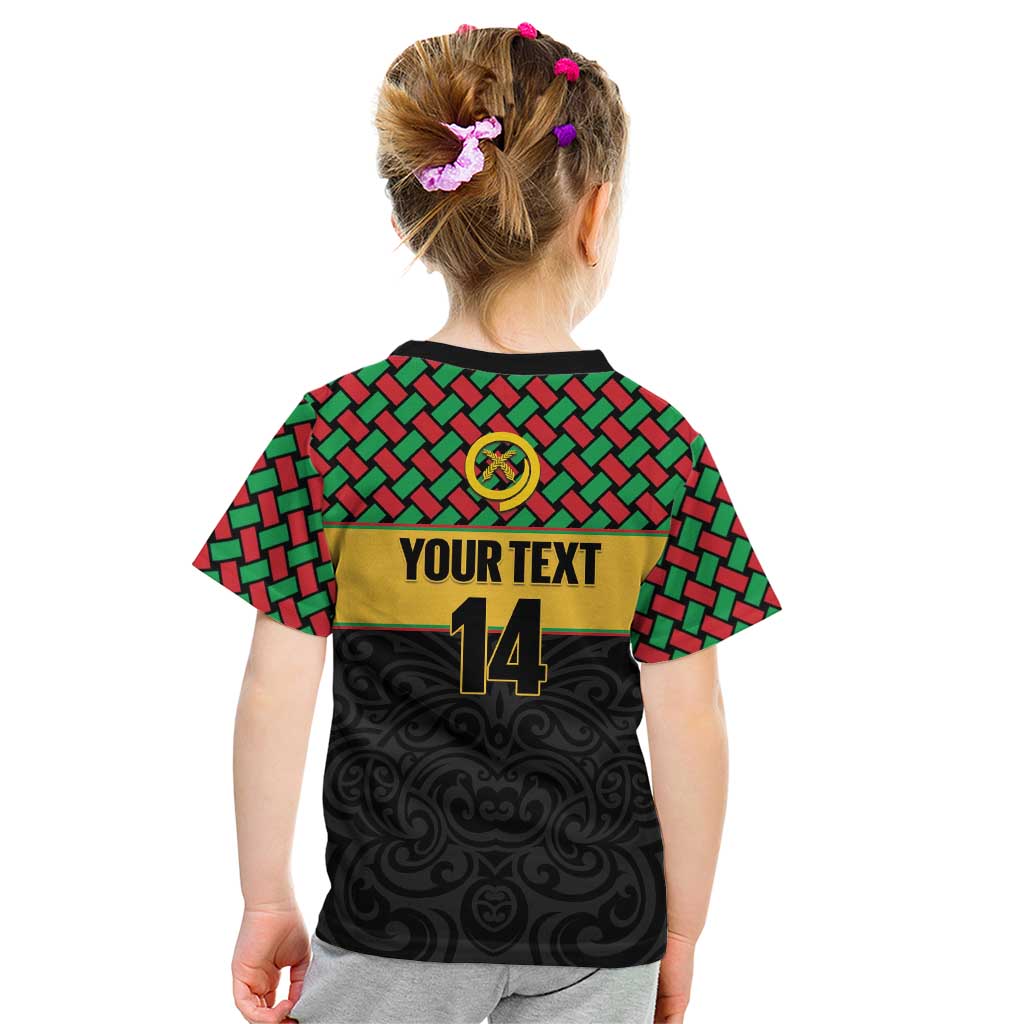 Vanuatu Football Custom Kid T Shirt Go Chiefs Basket-weave Pattern LT14 - Polynesian Pride