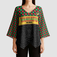 Vanuatu Football Custom Kimono Sleeve Blouse Go Chiefs Basket-weave Pattern LT14 - Polynesian Pride