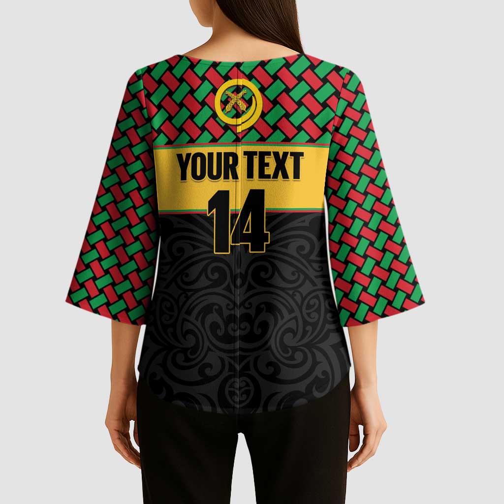 Vanuatu Football Custom Kimono Sleeve Blouse Go Chiefs Basket-weave Pattern LT14 - Polynesian Pride