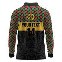 Vanuatu Football Custom Long Sleeve Polo Shirt Go Chiefs Basket-weave Pattern LT14 - Polynesian Pride