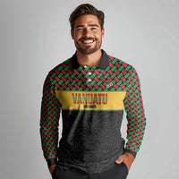 Vanuatu Football Custom Long Sleeve Polo Shirt Go Chiefs Basket-weave Pattern LT14 - Polynesian Pride