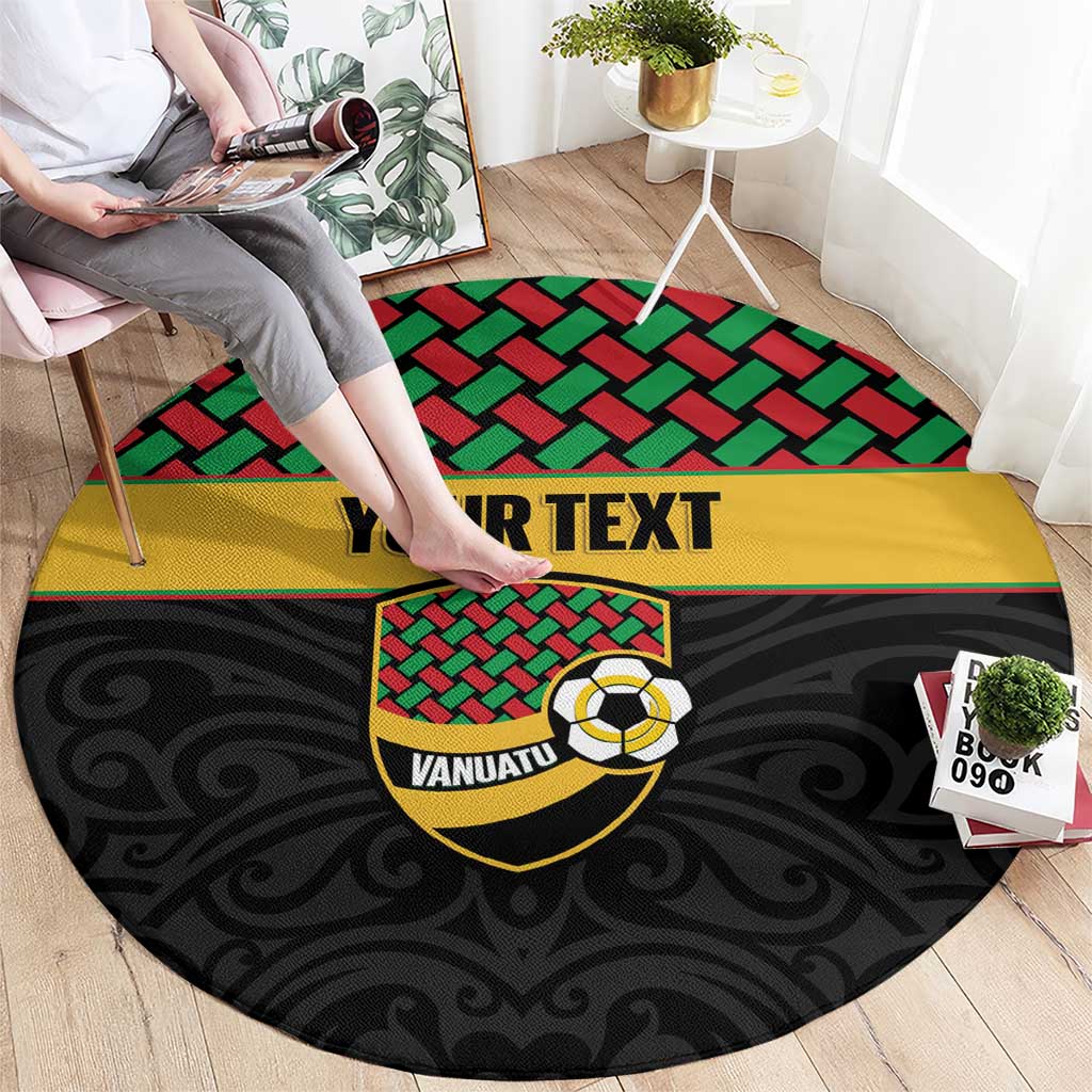 Vanuatu Football Custom Round Carpet Go Chiefs Basket-weave Pattern LT14 - Polynesian Pride