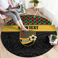 Vanuatu Football Custom Round Carpet Go Chiefs Basket-weave Pattern LT14 - Polynesian Pride