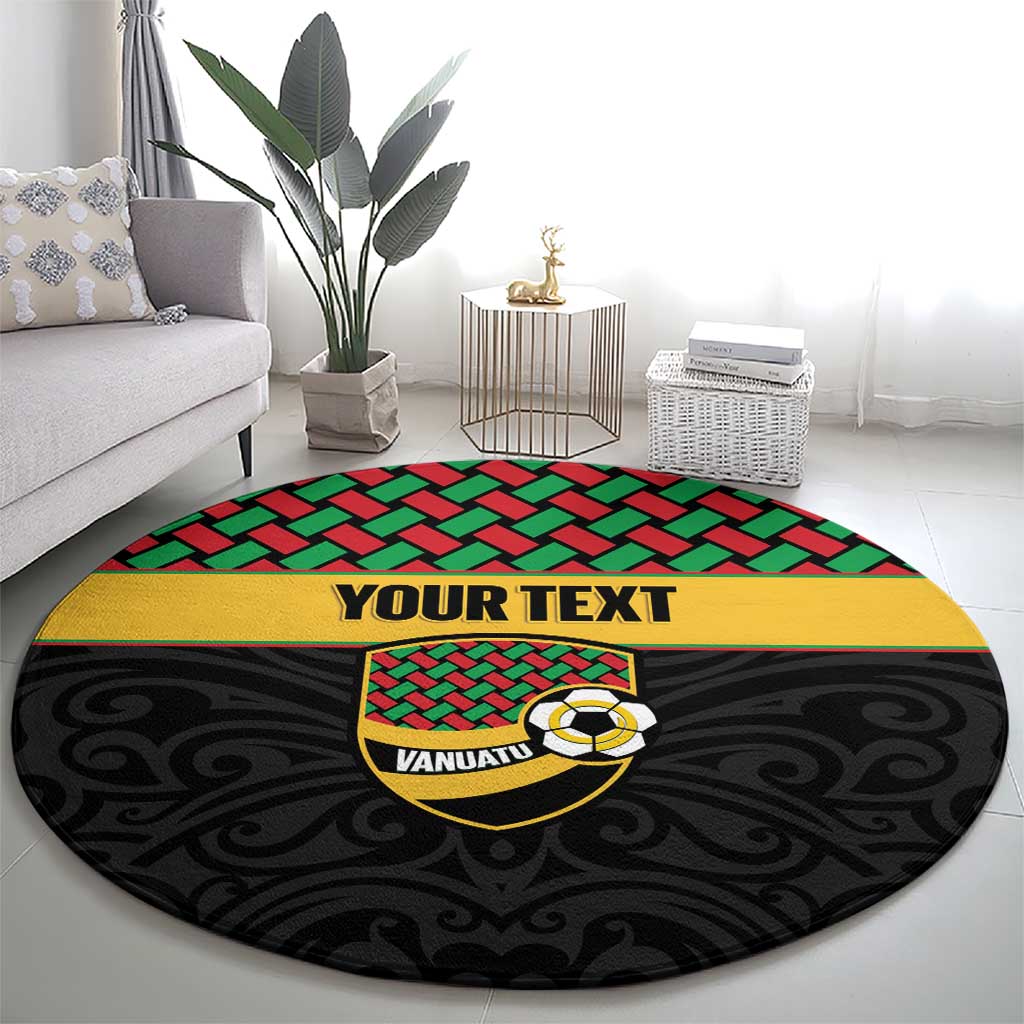 Vanuatu Football Custom Round Carpet Go Chiefs Basket-weave Pattern LT14 - Polynesian Pride