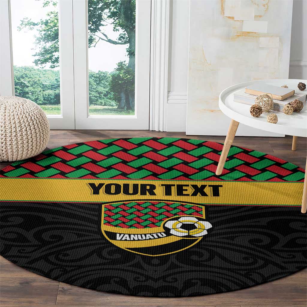 Vanuatu Football Custom Round Carpet Go Chiefs Basket-weave Pattern LT14 - Polynesian Pride