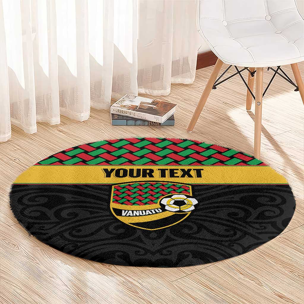 Vanuatu Football Custom Round Carpet Go Chiefs Basket-weave Pattern LT14 - Polynesian Pride