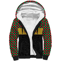 Vanuatu Football Custom Sherpa Hoodie Go Chiefs Basket-weave Pattern LT14 Unisex Black - Polynesian Pride