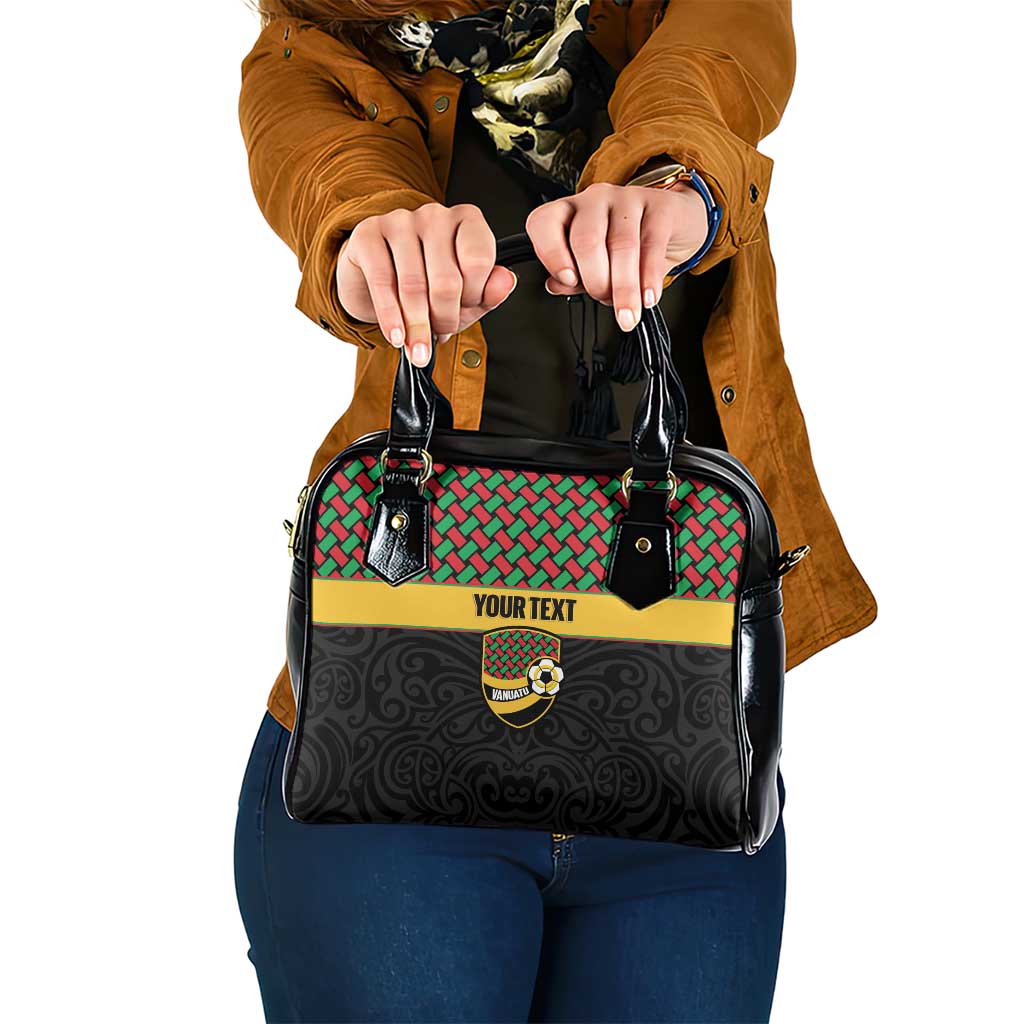 Vanuatu Football Custom Shoulder Handbag Go Chiefs Basket-weave Pattern LT14 One Size Black - Polynesian Pride