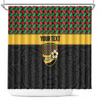 Vanuatu Football Custom Shower Curtain Go Chiefs Basket-weave Pattern LT14 Black - Polynesian Pride