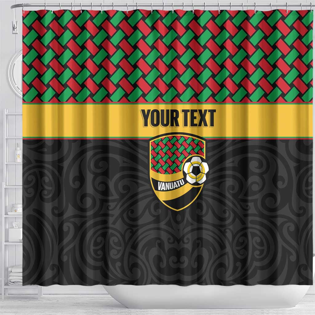 Vanuatu Football Custom Shower Curtain Go Chiefs Basket-weave Pattern LT14 - Polynesian Pride