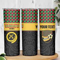 Vanuatu Football Custom Skinny Tumbler Go Chiefs Basket-weave Pattern LT14 - Polynesian Pride