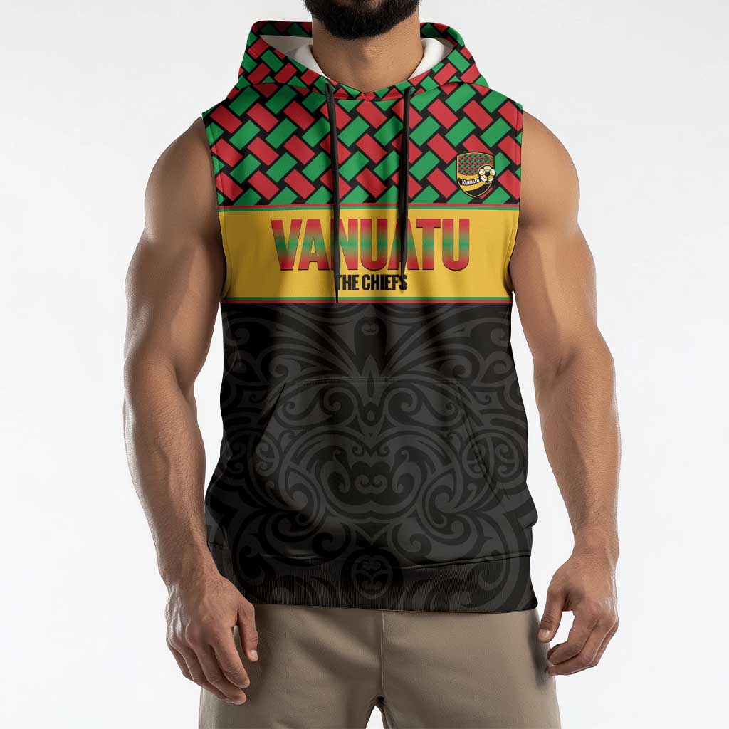 Vanuatu Football Custom Sleeveless Hoodie Go Chiefs Basket-weave Pattern LT14 - Polynesian Pride