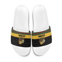 Vanuatu Football Custom Slide Sandals Go Chiefs Basket-weave Pattern LT14 Black - Polynesian Pride