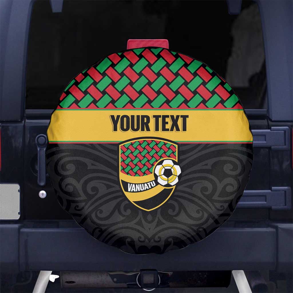 Vanuatu Football Custom Spare Tire Cover Go Chiefs Basket-weave Pattern LT14 No hole Black - Polynesian Pride