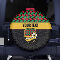 Vanuatu Football Custom Spare Tire Cover Go Chiefs Basket-weave Pattern LT14 No hole Black - Polynesian Pride