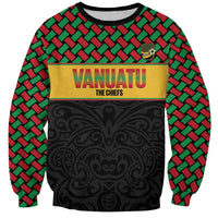 Vanuatu Football Custom Sweatshirt Go Chiefs Basket-weave Pattern LT14 Unisex Black - Polynesian Pride